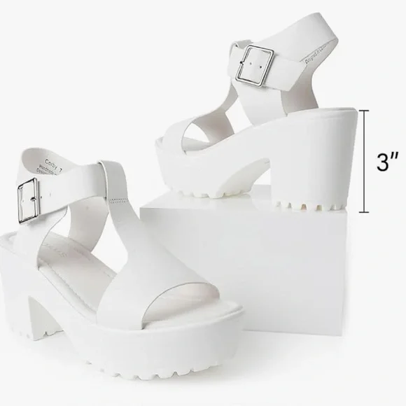 NWT Women's White Platform Sandals - Picture 4 of 5